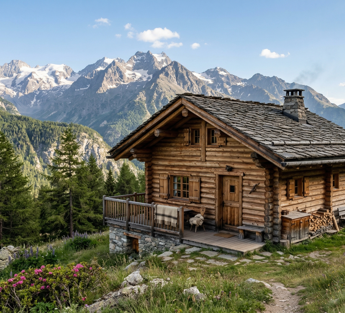 Construction fuste rondins bois Hautes-Alpes